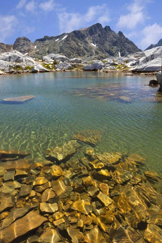 California, Inyo NF Tarn near Nydiver Lakes White Modern Wood Framed Art Print with Double Matting by Paulson, Don