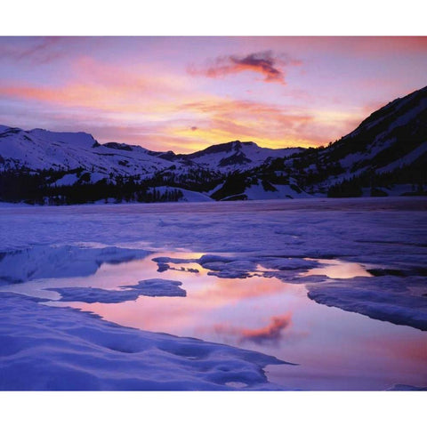 CA, Frozen Ellery Lake in the Sierra Nevada Black Modern Wood Framed Art Print by Talbot Frank, Christopher