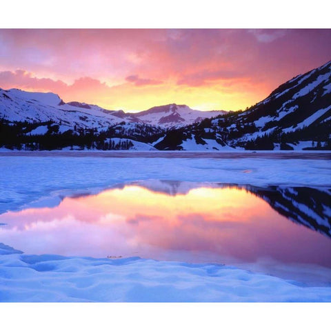 California, Ellery Lake at Sunset Black Modern Wood Framed Art Print by Talbot Frank, Christopher