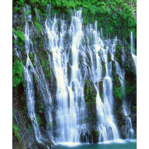 California, McArthur-Burney Falls, Burney Falls Black Modern Wood Framed Art Print with Double Matting by Talbot Frank, Christopher