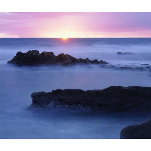 CA, San Diego, Sunset over the ocean in La Jolla Black Modern Wood Framed Art Print by Talbot Frank, Christopher