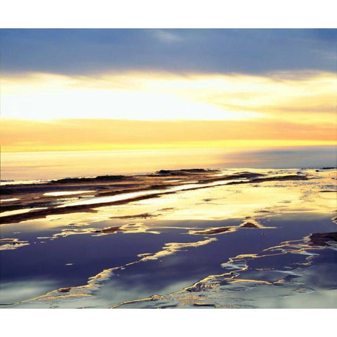 CA, San Diego Sunset Cliffs tide pools at sunset White Modern Wood Framed Art Print by Talbot Frank, Christopher