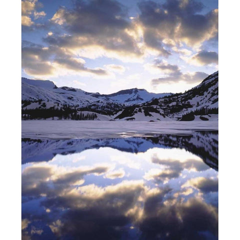 CA, Sierra Nevada Mts reflecting in Ellery Lake Black Modern Wood Framed Art Print by Talbot Frank, Christopher