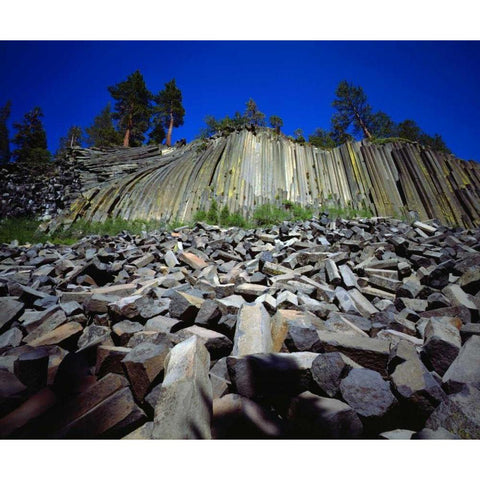 CA, Sierra Nevada Formations of Devils Postpile Black Modern Wood Framed Art Print by Talbot Frank, Christopher