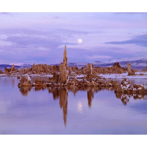 CA, Sierra Nevada Full Moon over Tufa Formations Black Modern Wood Framed Art Print by Talbot Frank, Christopher