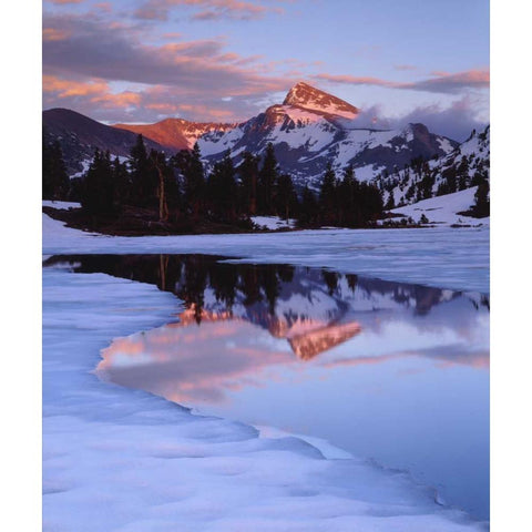 CA, Sierra Nevada Mt Dana at sunset and lake Black Modern Wood Framed Art Print by Talbot Frank, Christopher