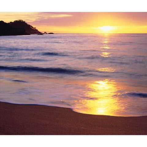 CA, Sunset over the Central California Coast Black Modern Wood Framed Art Print by Talbot Frank, Christopher