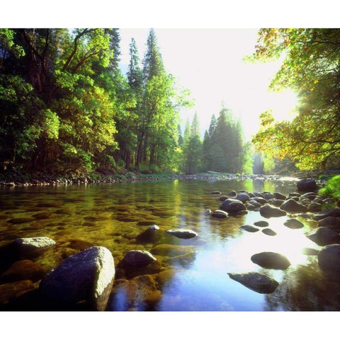USA, California, Yosemite NP The Merced River Black Modern Wood Framed Art Print by Talbot Frank, Christopher
