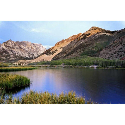 California, Bishop North Lake at sunrise White Modern Wood Framed Art Print by Flaherty, Dennis