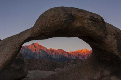 CA, Alabama Hills Mt Whitney from Mobius Arch Black Ornate Wood Framed Art Print with Double Matting by Illg, Cathy and Gordon
