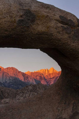 CA, Alabama Hills Mt Whitney from Mobius Arch Black Ornate Wood Framed Art Print with Double Matting by Illg, Cathy and Gordon