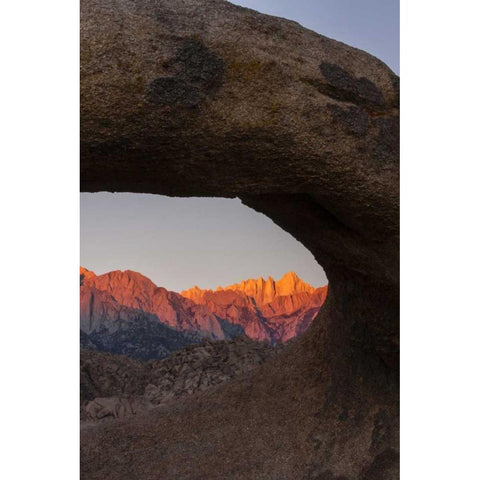 CA, Alabama Hills Mt Whitney from Mobius Arch Black Modern Wood Framed Art Print by Illg, Cathy and Gordon