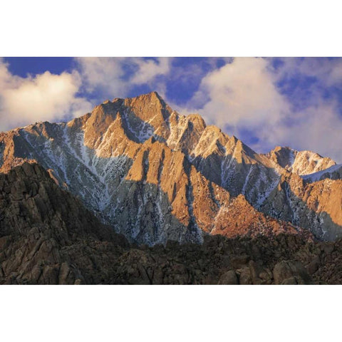 CA, Sunrise on Mt Whitney view from Alabama Hills Black Modern Wood Framed Art Print by Flaherty, Dennis