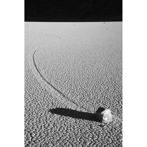 CA, Death Valley Sliding rock at the Racetrack White Modern Wood Framed Art Print by Flaherty, Dennis