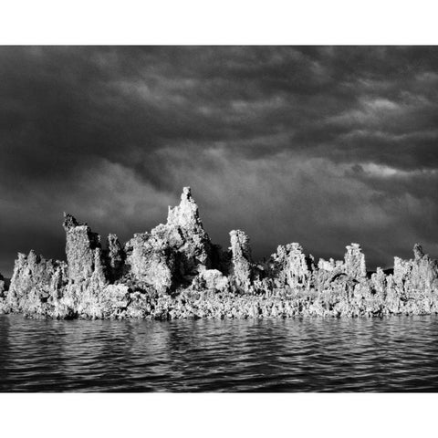 USA, California, Mono Lake Storm-lit tufa towers Gold Ornate Wood Framed Art Print with Double Matting by Flaherty, Dennis