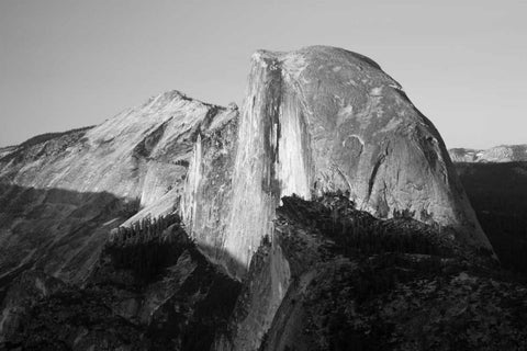 CA, Yosemite Half Dome seen from Glacier Point White Modern Wood Framed Art Print with Double Matting by Flaherty, Dennis