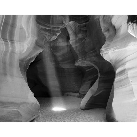 Arizona Sunbeam in Antelope Canyon White Modern Wood Framed Art Print by Flaherty, Dennis