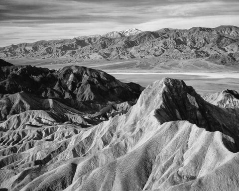 CA, Death Valley NP Manley Beacon at sunrise White Modern Wood Framed Art Print with Double Matting by Flaherty, Dennis