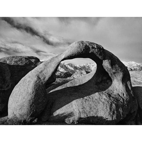 CA, Sierra Nevada Arch in Alabama Hills Black Modern Wood Framed Art Print with Double Matting by Flaherty, Dennis