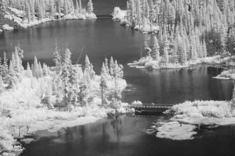 CA, Mammoth Lakes Basin Aerial of Twin Lakes Black Ornate Wood Framed Art Print with Double Matting by Flaherty, Dennis