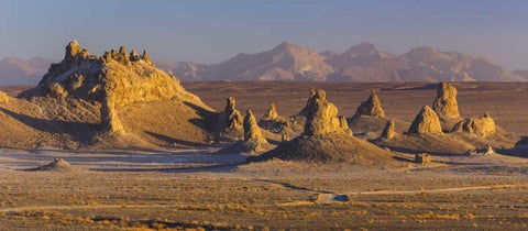 USA, California Sunset on Trona Pinnacles Black Ornate Wood Framed Art Print with Double Matting by Paulson, Don