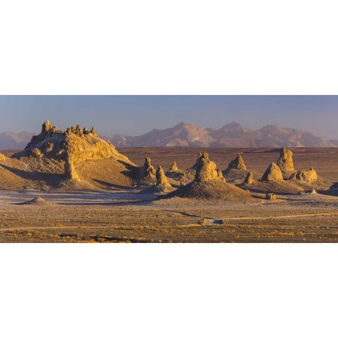 USA, California Sunset on Trona Pinnacles Black Modern Wood Framed Art Print by Paulson, Don