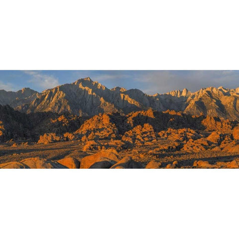 CA, Alabama Hills Panoramic of landscape Black Modern Wood Framed Art Print with Double Matting by Paulson, Don