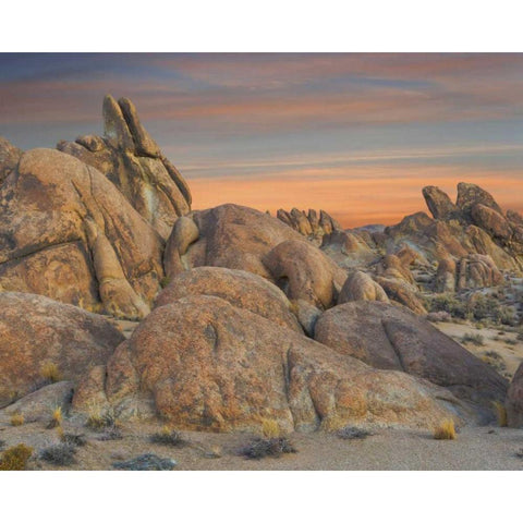 California Sunset in the Alabama Hills Black Modern Wood Framed Art Print by Paulson, Don