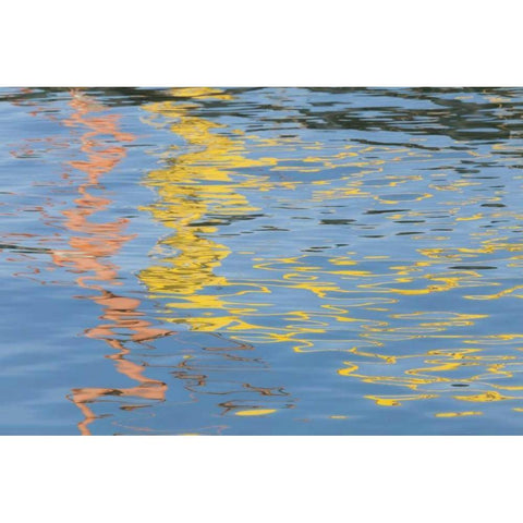 CA, San Diego Abstract reflections in water White Modern Wood Framed Art Print by Paulson, Don