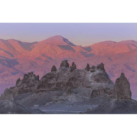 USA, California Sunset on Trona Pinnacles Black Modern Wood Framed Art Print with Double Matting by Paulson, Don