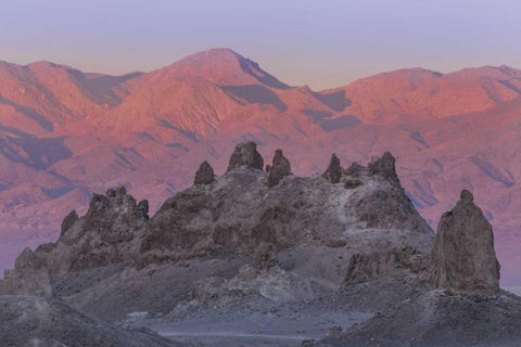 USA, California Sunset on Trona Pinnacles Black Ornate Wood Framed Art Print with Double Matting by Paulson, Don