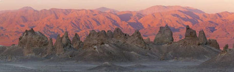 California Panoramic of Trona Pinnacles Black Ornate Wood Framed Art Print with Double Matting by Paulson, Don