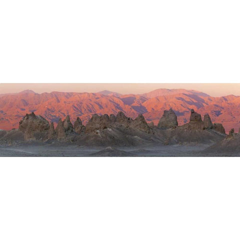 California Panoramic of Trona Pinnacles White Modern Wood Framed Art Print by Paulson, Don