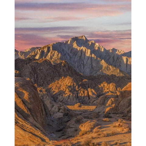 California Lone Pine Peak from Alabama Hills Black Modern Wood Framed Art Print by Paulson, Don
