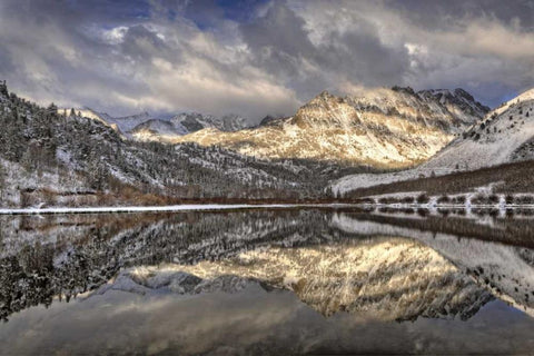 California, Sierra Nevada Spring at North Lake White Modern Wood Framed Art Print with Double Matting by Flaherty, Dennis