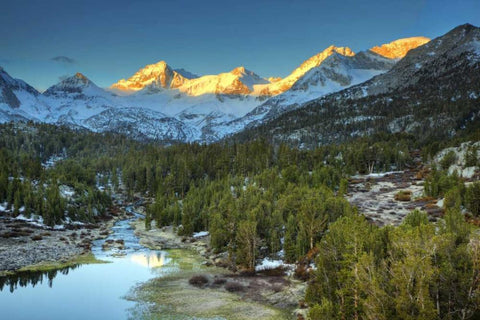 California, Sierra Nevada Mack Lake at sunrise Black Ornate Wood Framed Art Print with Double Matting by Flaherty, Dennis