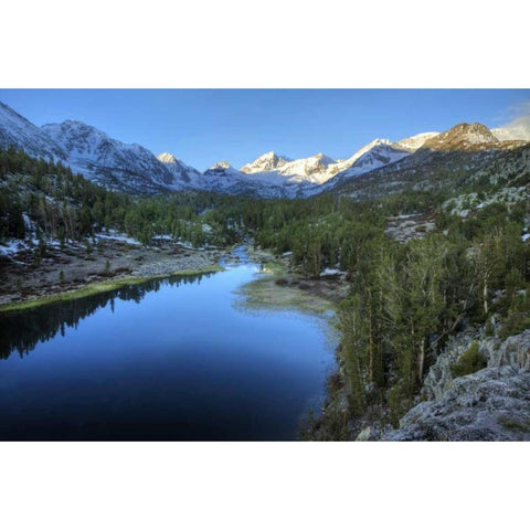 California, Sierra Nevada Mack Lake at sunrise Gold Ornate Wood Framed Art Print with Double Matting by Flaherty, Dennis