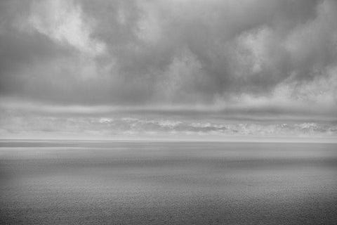 California-Big Sur Coast Storm clouds shade ocean  White Modern Wood Framed Art Print with Double Matting by Jaynes Gallery