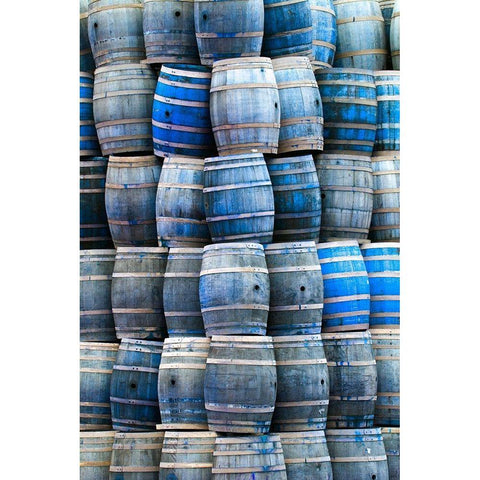 California San Luis Obispo Stacked wine barrels Black Modern Wood Framed Art Print by Jaynes Gallery