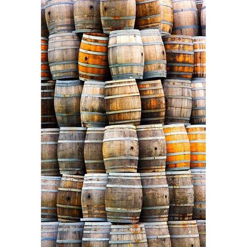 California San Luis Obispo Stacked wine barrels Black Modern Wood Framed Art Print by Jaynes Gallery