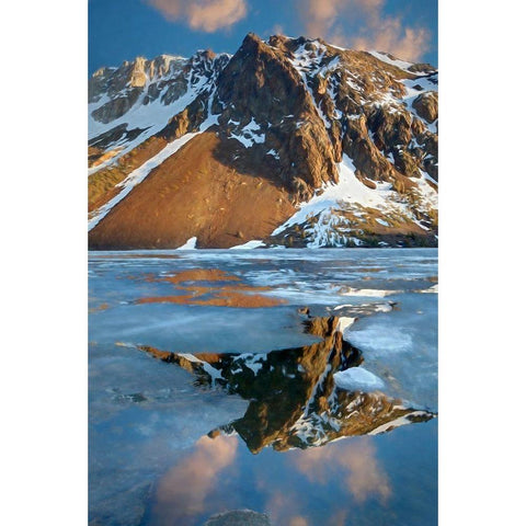 California Spring ice thaw at Ellery Lake Gold Ornate Wood Framed Art Print with Double Matting by Jaynes Gallery