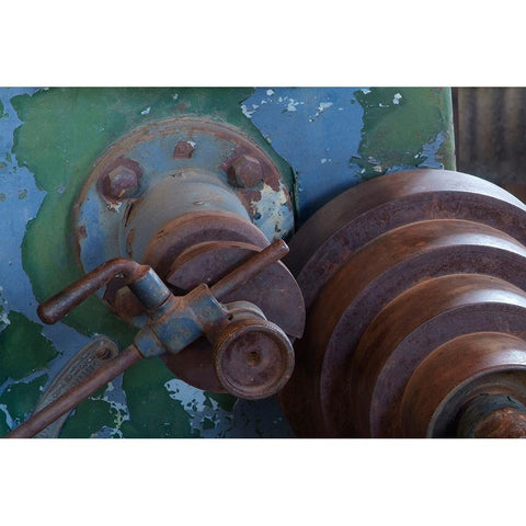 Usa-California Heavy equipment rusts in the machine shop at the Bodie Stamp Mill Black Modern Wood Framed Art Print by Sederquist, Betty