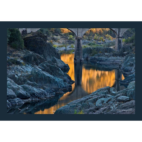 Usa-California This old railroad bridge crossing the North Fork of the American River Black Modern Wood Framed Art Print with Double Matting by Sederquist, Betty