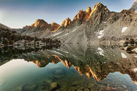 Morning Light-Kearsarge Lake-High Sierra White Modern Wood Framed Art Print with Double Matting by Ford, John