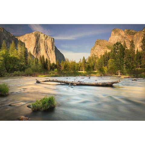 Valley View-Yosemite Black Modern Wood Framed Art Print with Double Matting by Ford, John