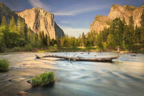 Valley View-Yosemite White Modern Wood Framed Art Print with Double Matting by Ford, John