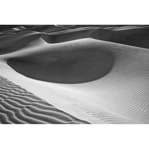 Dune Abstract-Death Valley Black Modern Wood Framed Art Print with Double Matting by Ford, John