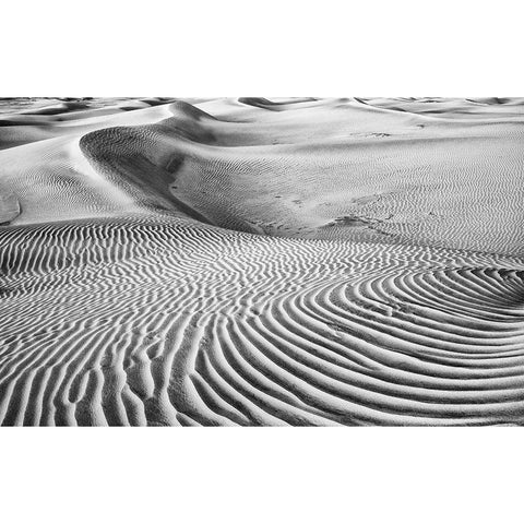 Dune Abstract-Death Valley Black Modern Wood Framed Art Print with Double Matting by Ford, John