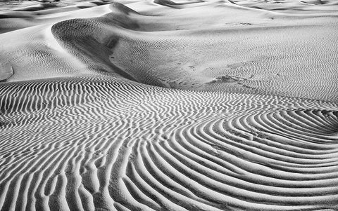 Dune Abstract-Death Valley White Modern Wood Framed Art Print with Double Matting by Ford, John