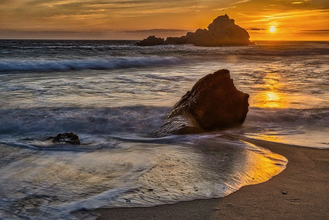 Pfeiffer Beach-Big Sur-California Black Ornate Wood Framed Art Print with Double Matting by Ford, John